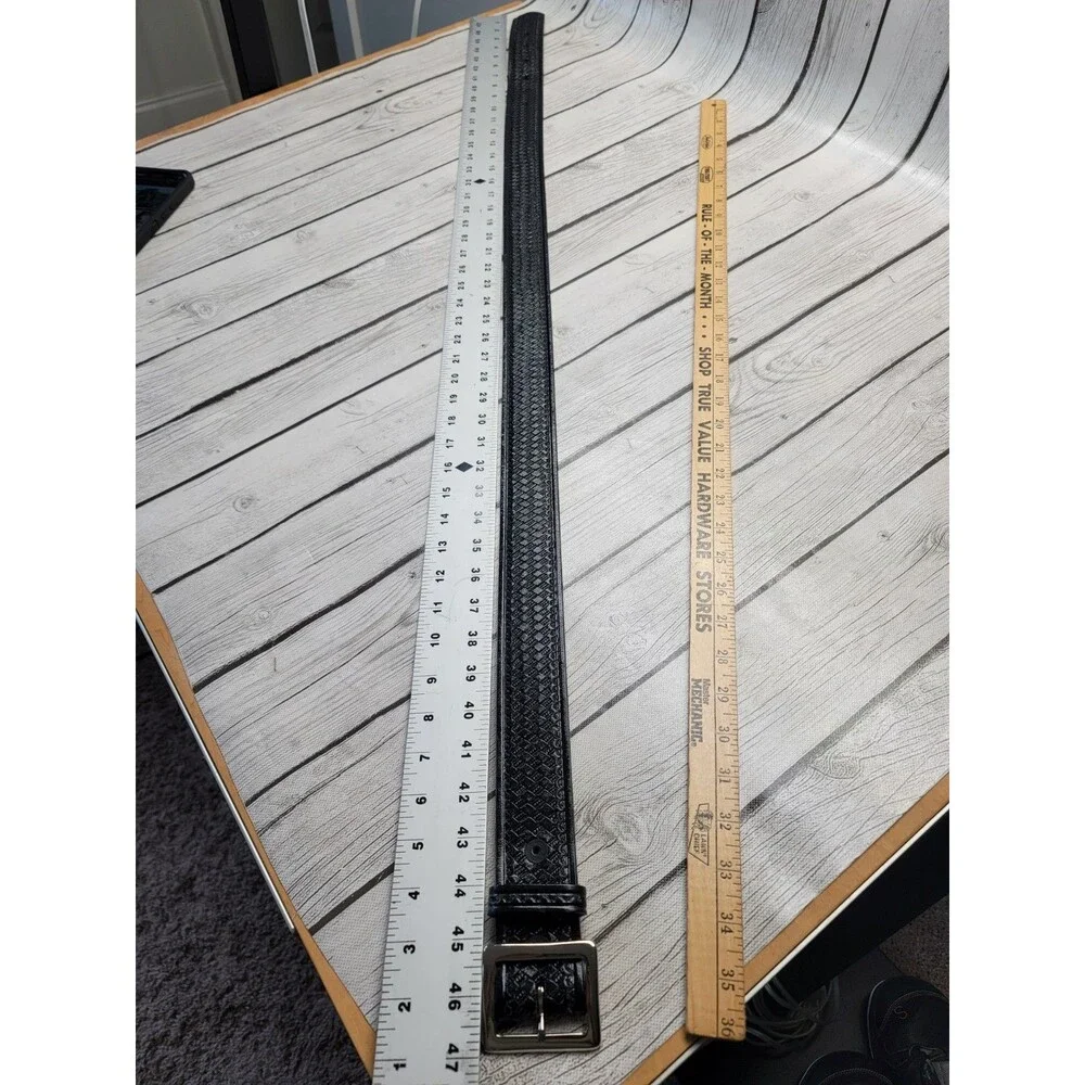 Don Hume Basketweave Black Leather Uniform Garrison Belt Mens 40 1.75 In US Made